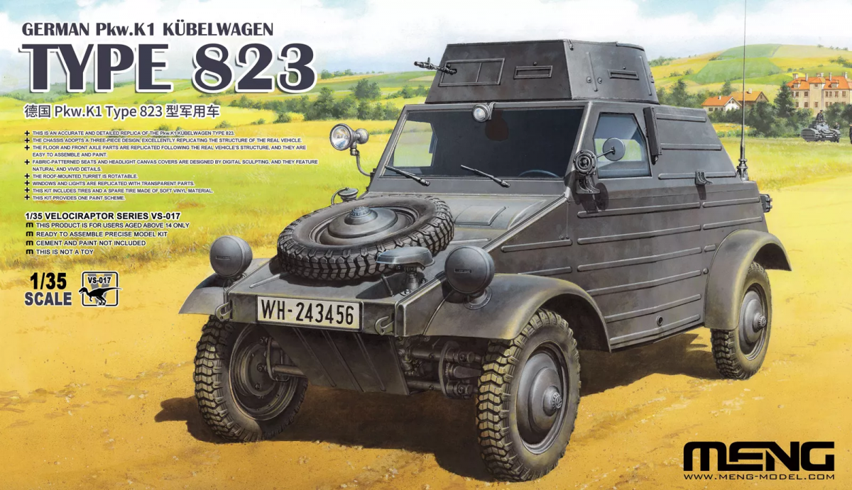 Meng Modèle Meng VS-017 Allemand Pkw. K1 Kubelwagen Type-823 1/35