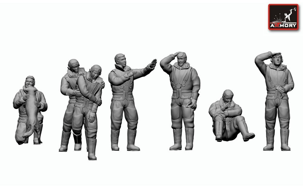 Armory Models F7224 Équipage de bombardier lourd de la RAF en tenue de haute altitude, ensemble complet 1/72 – immagine 3