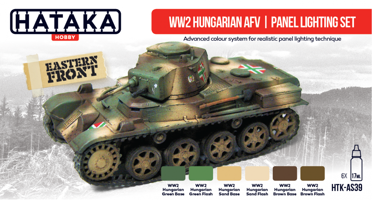 Hataka HTK-AS39 WW2 Kit d'éclairage de panneau AFV hongrois (6x17ml)