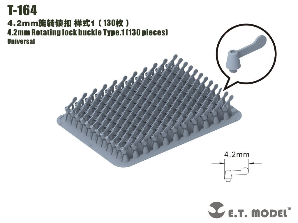 Boucle de verrouillage rotative ET modèle T-164 4,2 mm type 1 (130 pièces)