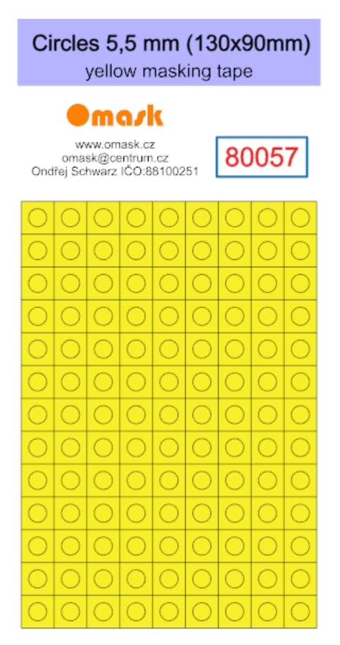 Omask 80057 Circles 5,5 mm (130x90mm) yellow masking tape