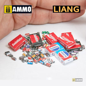 Liang 0411 Modèle imprimé en 3D de canettes de soda et boîtes en carton, années 1960-1990, échelle 1/35 – image 7