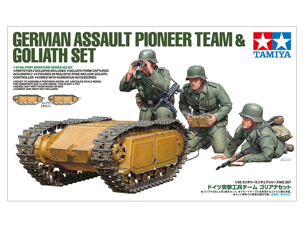 Tamiya 35357 Équipe de pionniers d'assaut allemands / Goliath Set 1/35