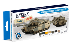 Ensemble de peinture Hataka HTK-BS77 pour véhicules blindés modernes de l&amp;#39;armée britannique et de la RAF (8 x 17 ml)