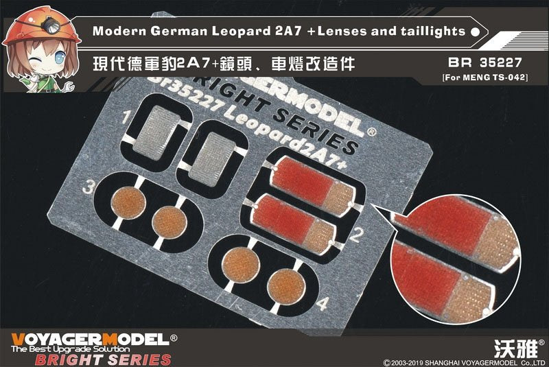 Maquette Voyager BR35227 Leopard 2A7 allemand moderne + lentilles et feux arrière (pour MENG TS-042) 1/35