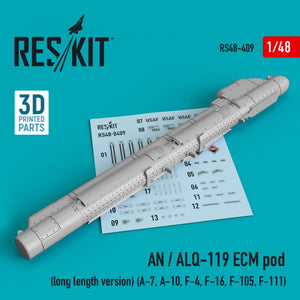 RESKIT RS48-0409 AN/ALQ-119 ECM POD (VERSION LONGUE) (IMPRIMÉE EN 3D) 1/48