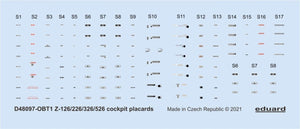 Plaques de cockpit Eduard D48097 Z-126/226/326/526 EDUARD 1/48