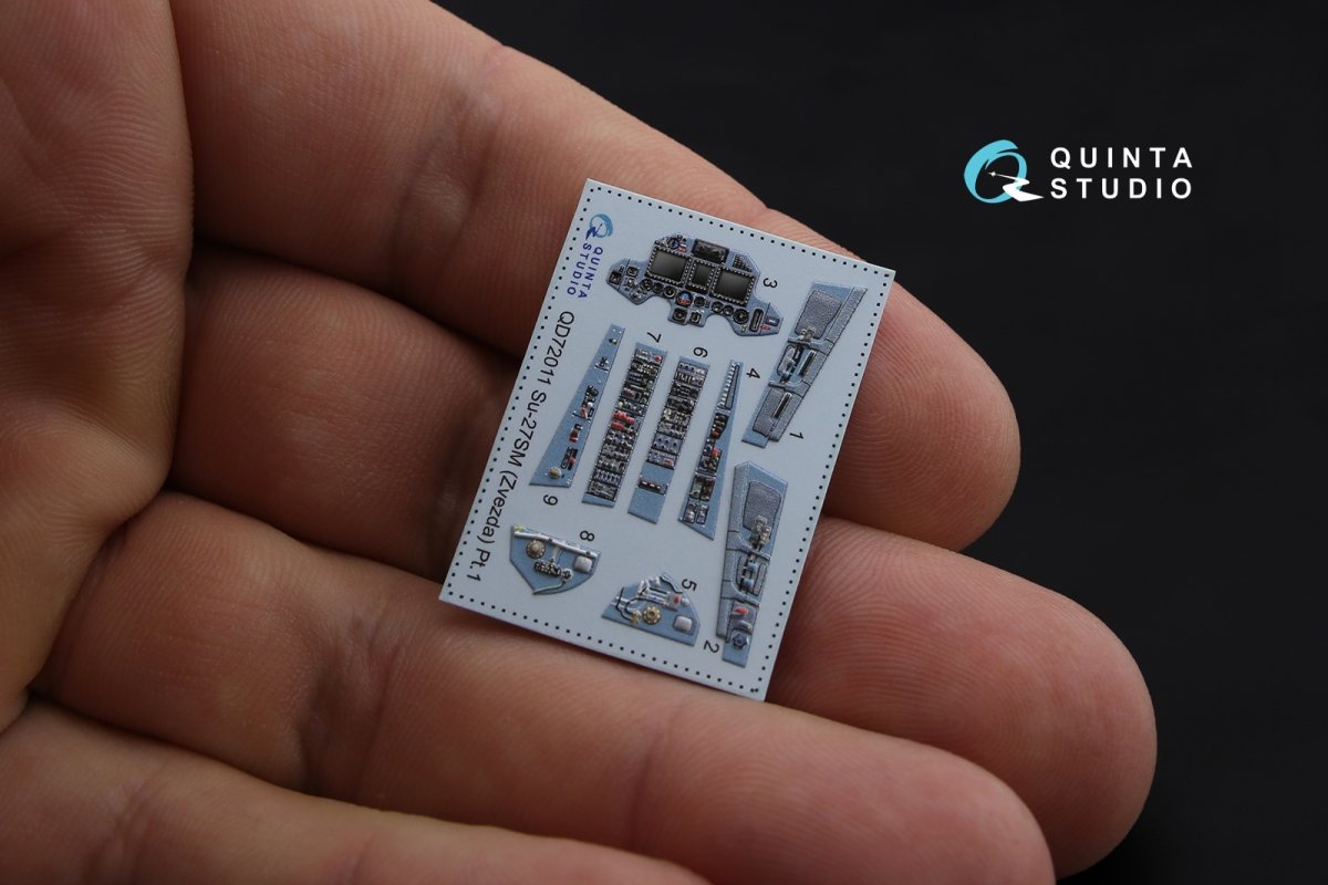 Intérieur imprimé en 3D et coloré sur papier décalcomanie Quinta Studio QD72011 Su-27SM (pour kit Zvezda) 1/72 – image 5