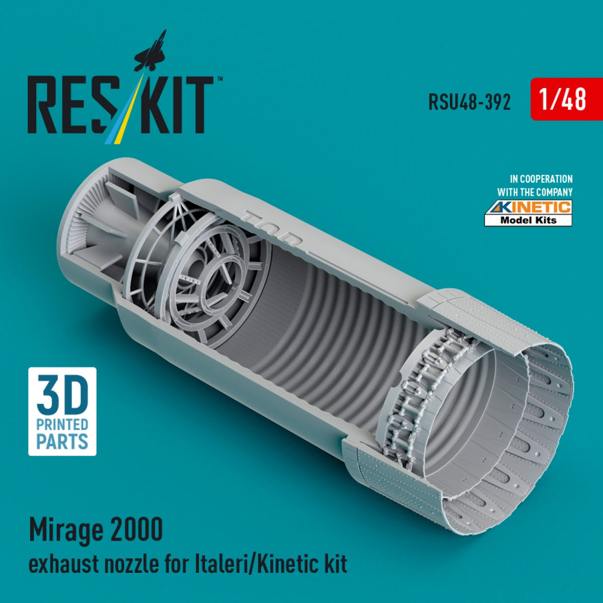 RESKIT RSU48-0392 Tuyère d&amp;#39;échappement Mirage 2000 pour kit Italeri/Kinetic (Impression 3D) 1/48