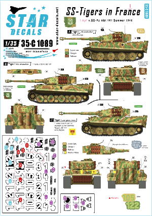 Star Decals 35-C1089 SS-Tigers en France n° 1 1/35