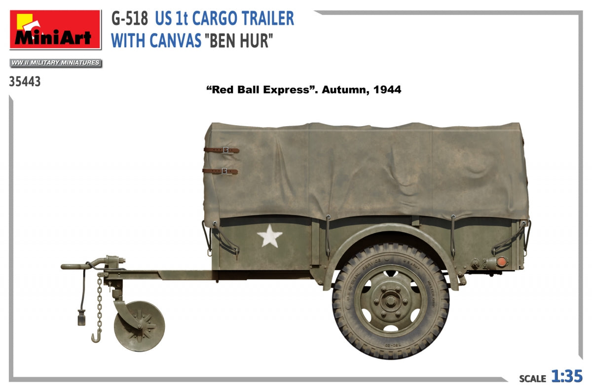 MiniArt 35443 G-518 US 1t REMORQUE CARGO AVEC TOILE BEN HUR 1/35 – Bild 5