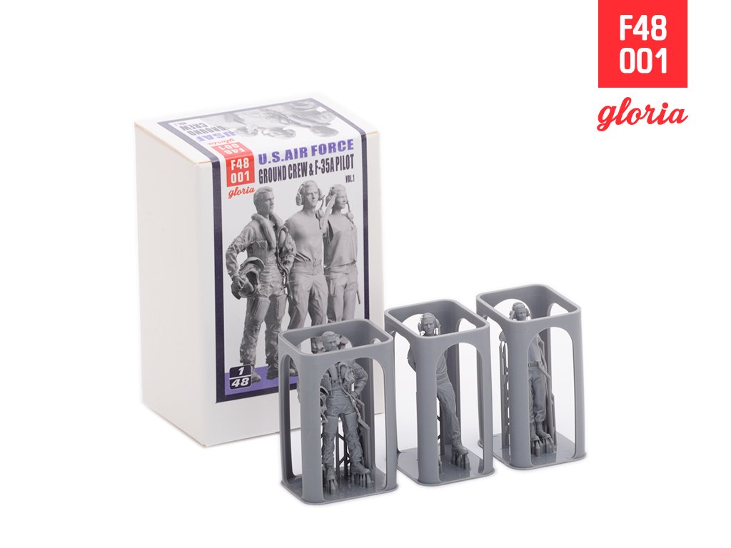 Gloria F48001 Équipe au sol US Air Force vol.1 Figurines imprimées en 3D x 3 1/48  – image 3
