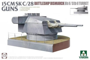 Takom 5014 15 cm Sk C/28 Guns Cuirassé Bismarck Bb II/Stb II Tourelle 1/72