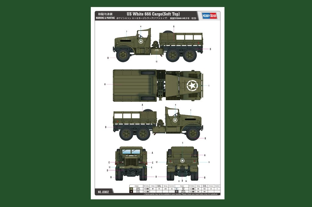 Hobby Boss 83802 US Blanc 666 Cargo Soft Top (1/35) – image 2