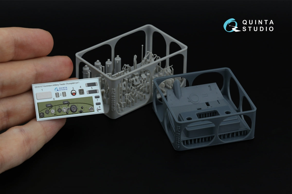 Quinta Studio QD+35157 Komintern Artillery Tractor 3D-Printed &amp; coloured Interior on decal paper (Trumpeter) (with 3D-printed resin parts) 1/35