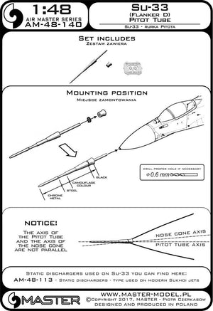 Tube Pitot Master AM-48-140 Su-33 (Flanker D) (1/48) – image 4