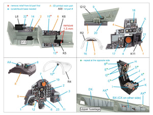 Intérieur imprimé en 3D et coloré sur papier décalcomanie (Academy) du F-4J Phantom II de Quinta Studio QD+48489 (avec pièces en résine imprimées en 3D) à l&amp;#39;échelle 1/48 – image 3
