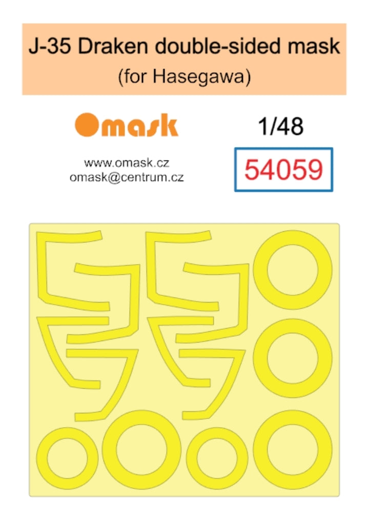 Masque double face Omask 54059 J-35 Draken (pour Hasegawa) 1/48