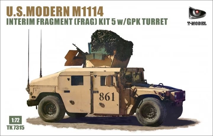 Kit T-Model TK7315 US Modern M1114 HMMWV Interim Fragment (Frag) 5 en tourelle GPK 1/72