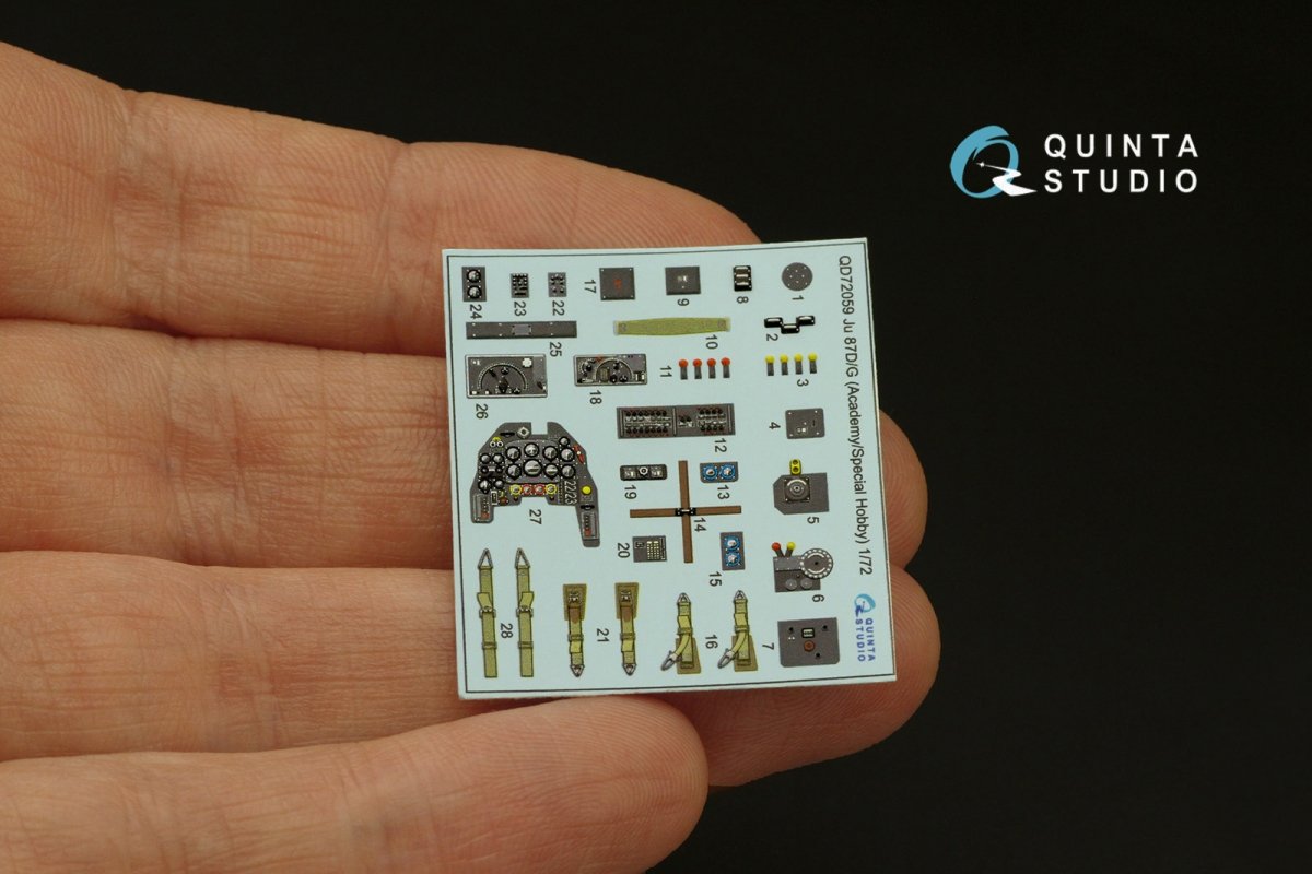 Intérieur imprimé en 3D et coloré sur papier décalcomanie Quinta Studio QD72059 Ju 87 D/G (Academy/Special Hobby) 1/72 – immagine 9