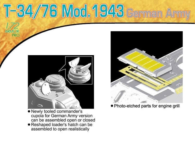 Dragon 7268 T-34/76 Mod.1943 Armée allemande (1/72) – immagine 5