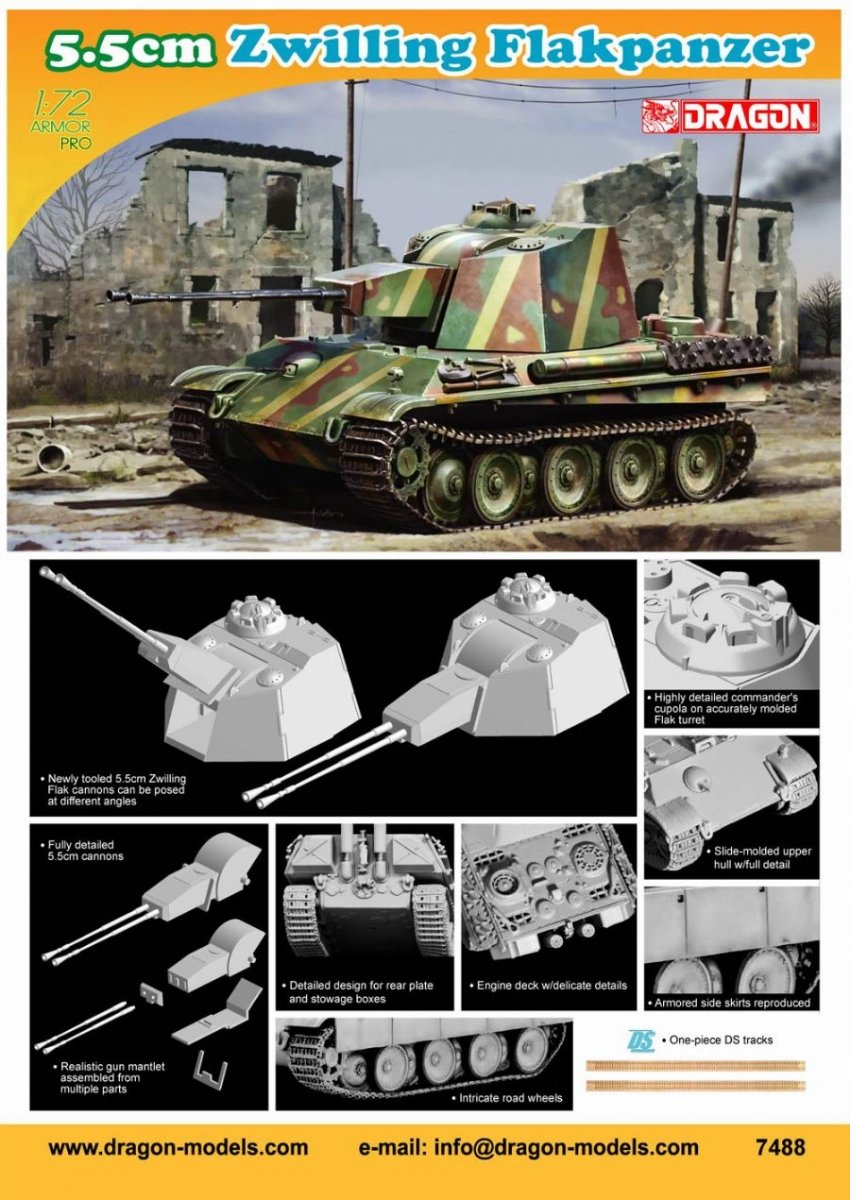Dragon 7488 Flakpanzer Zwilling 5,5 cm (1/72)