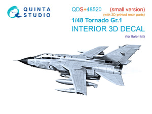 Quinta Studio QDS+48520 Tornado Gr.1 Intérieur coloré imprimé en 3D sur papier décalcomanie (Italeri) (petite version) (avec pièces en résine imprimées en 3D) 1/48