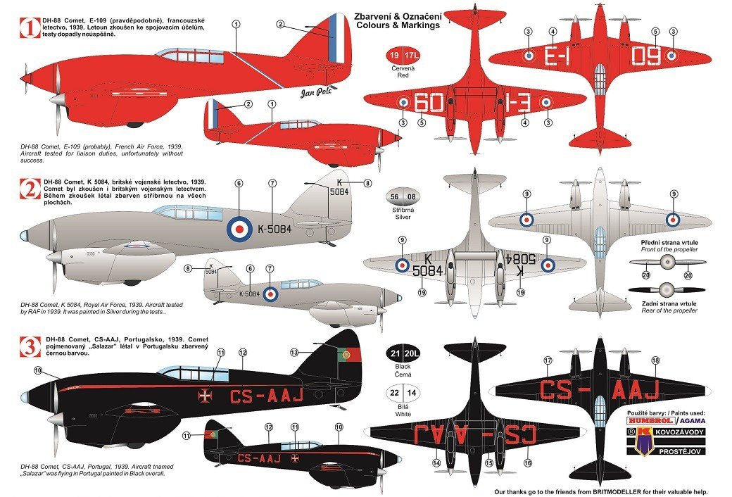 Kozavody Prostejov KPM0101 DH-88 Comet au service de la RAF et à l&amp;#39;étranger (1/72) – image 2