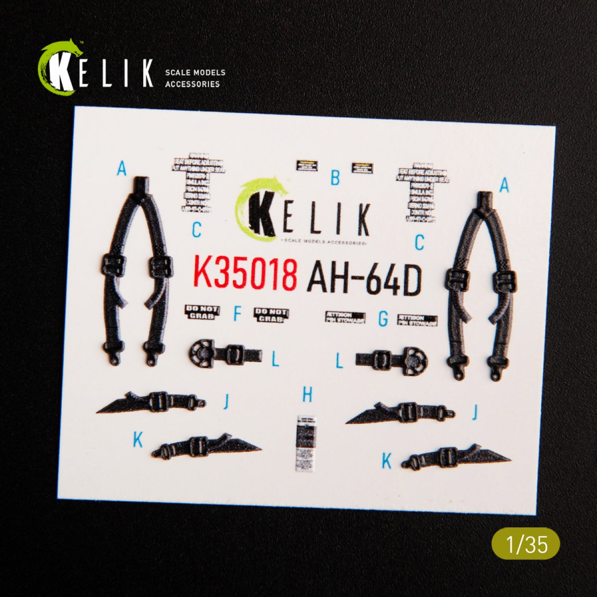 KELIK K35018 AH-64D APACHE - Décalcomanies 3D pour intérieur de maquette TAKOM au 1/35 – image 3