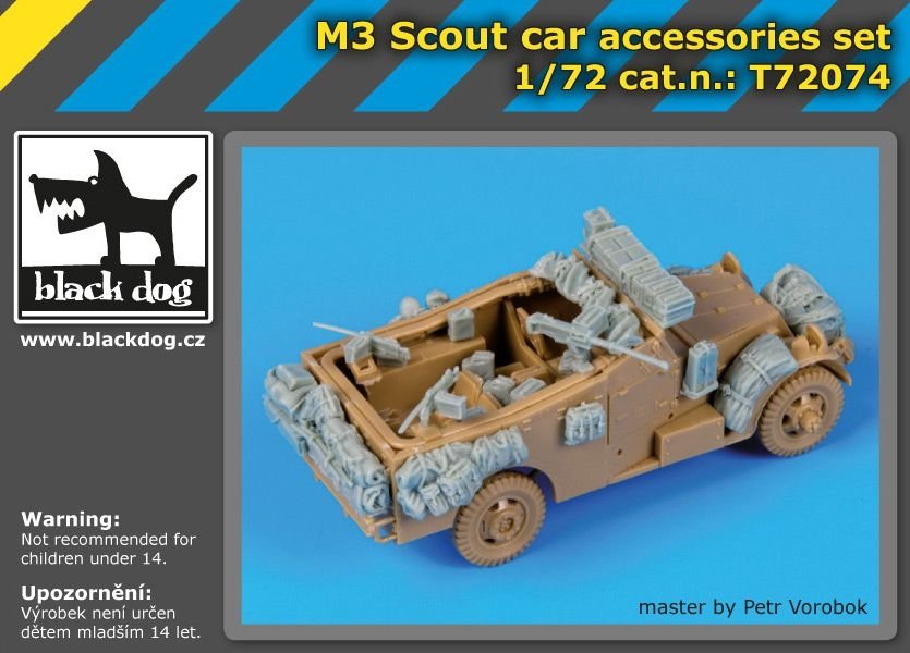 Ensemble d&amp;#39;accessoires pour voiture de reconnaissance Black Dog T72074 M3 Scout, compatible avec Italeri au 1/72  – imagen 2