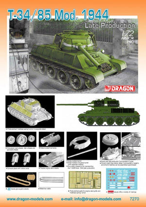 Dragon 7270 T-34/85, mod.1944 tardif (1/72) – immagine 2