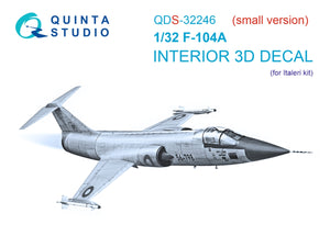 Intérieur imprimé en 3D et coloré sur papier décalcomanie Quinta Studio QDS-32246 F-104A (Italeri) (Petite version) 1/32