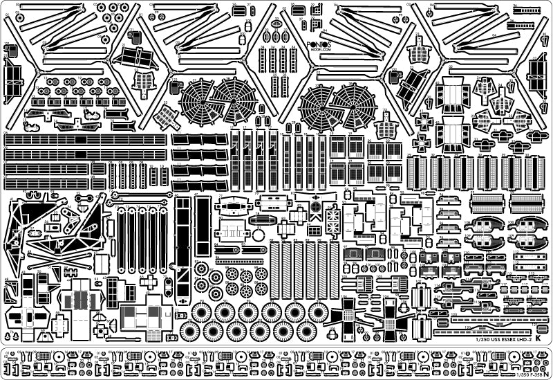 Pontos 37001R1 USS LHD-2 Essex Kit + Ensemble de détails 1/350 – Bild 11