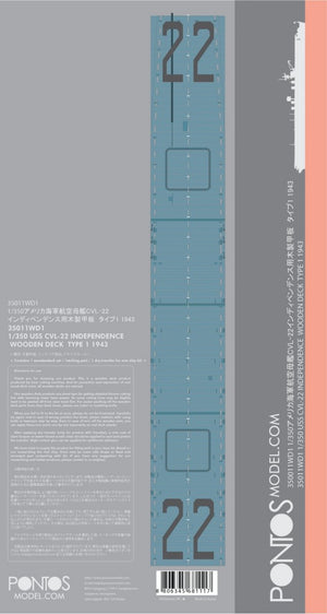 Pontos 35011WD1 USS CVL-22 Independence Ensemble de pont en bois Type 1 (1/350)