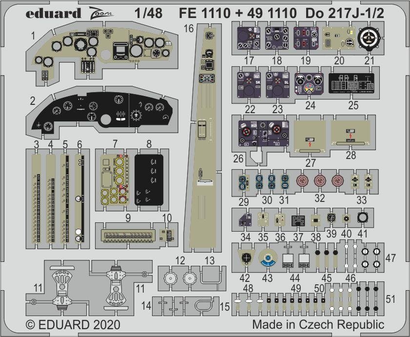 Eduard FE1110 pour 217J-1/2 1/48 ICM