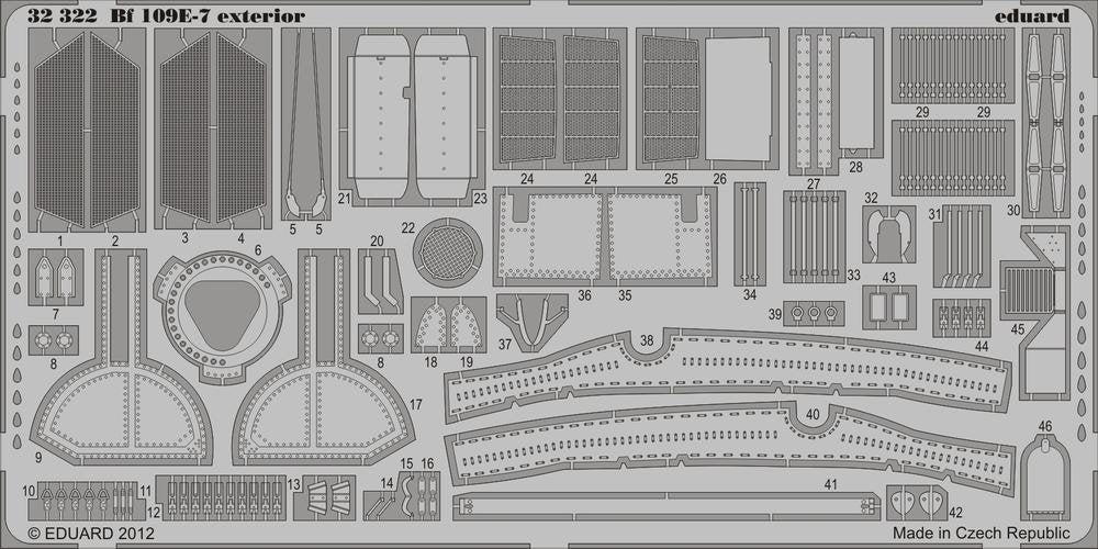 Eduard 32322 Bf 109E-7 extérieur 1/32 Trumpeter 