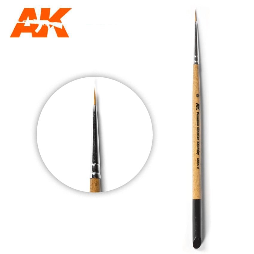 Brosse Kolinsky sibérienne AKSK-0 PREMIUM – 0