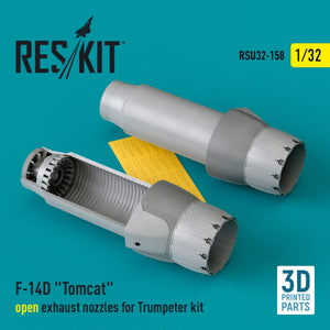 RESKIT RSU32-0158 Tuyères d&amp;#39;échappement ouvertes pour maquette Trumpeter F-14D Tomcat (Impression 3D) 1/32