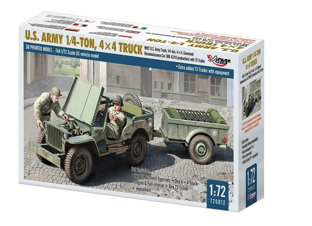 Mirage Hobby 720012 Camion 4x4 de l'armée américaine, 1/4 de tonne, échelle 1/72 