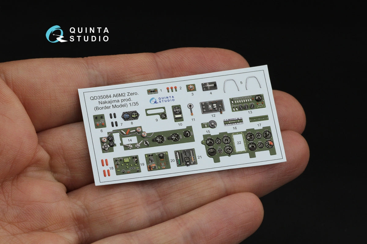 Intérieur imprimé en 3D et coloré sur papier décalcomanie (Border Model) Quinta Studio QD35084 A6M2 Zero (Nakajima Prod.) 1/35 – image 3
