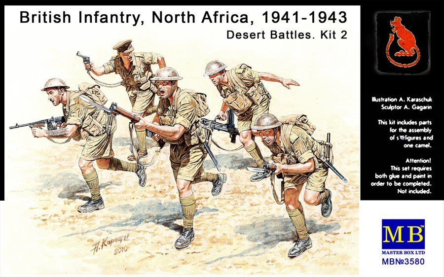 Master Box 3580 Infanterie britannique en action (Afrique du Nord 1941-1943). Batailles du désert. Maquette 2 (1/35)