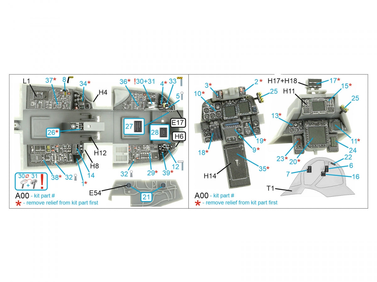 Intérieur imprimé en 3D et coloré sur papier décalcomanie Quinta Studio QDS-48405 F-14D (Hobby Boss) (Petite version) 1/48 – image 2