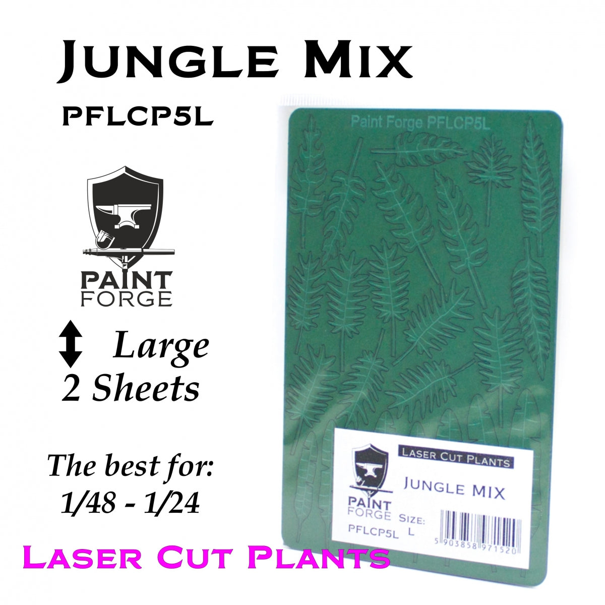 Paint Forge PFLCP5L Plantes découpées au laser, ensemble jungle 5L