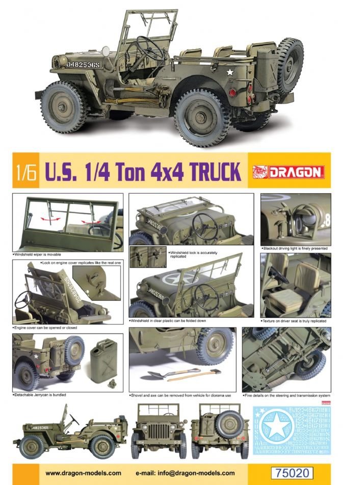 Camion Dragon 75020 1/4 tonne 4x4 1/6