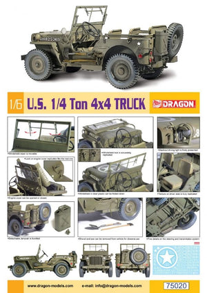 Camion Dragon 75020 1/4 tonne 4x4 1/6