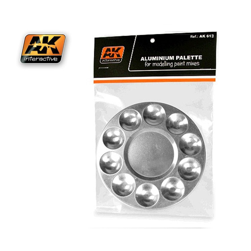 Palette de peinture en aluminium AK613 d'AK Interactive, 10 godets