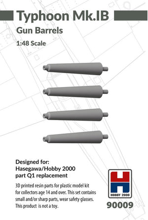 Hobby 2000 90009 Hawker Typhoon Mk. IB - Gun Barrels (for Hasegawa and Hobby 2000 Kits) (3D-Printed) 1/48