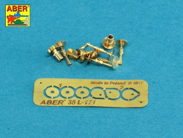 Aber 35L-171 Jeu de 3 embouts de canon pour MG 08 et 3 embouts de canon pour MG 08/15 (échelle 1/35).