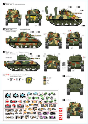 Star Decals 72-A1125 GUERRES DU PACIFIQUE AMÉRICAINES - IWO JIMA Chars Sherman USMC 1/72 – imagen 2