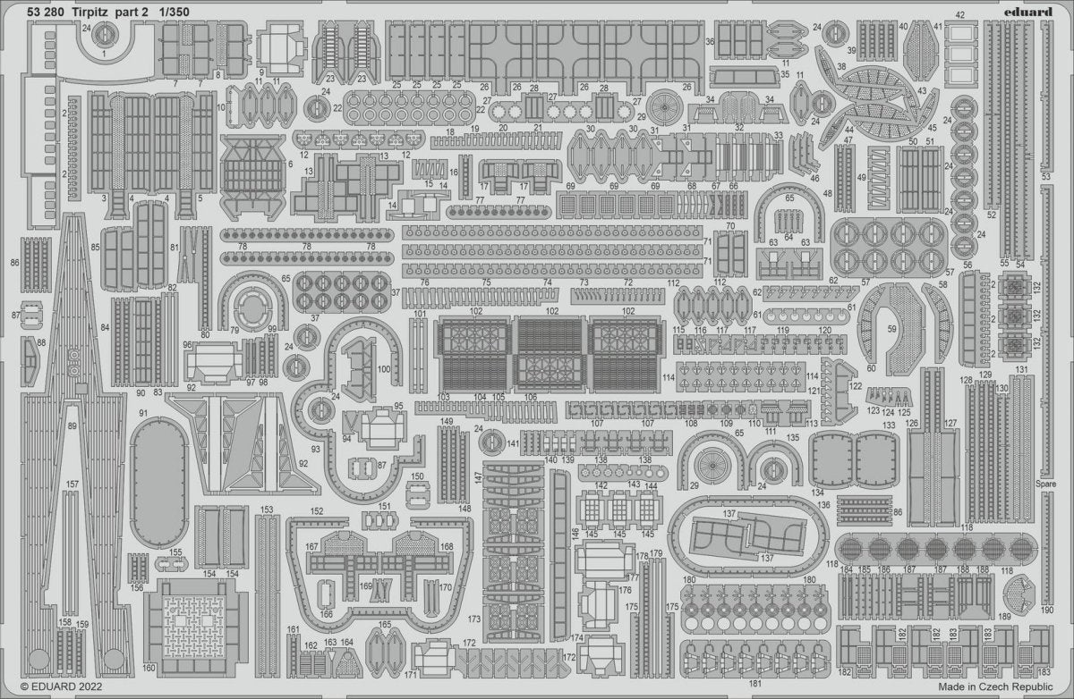 Eduard 53280 Tirpitz partie 2 TRUMPETER 1/350